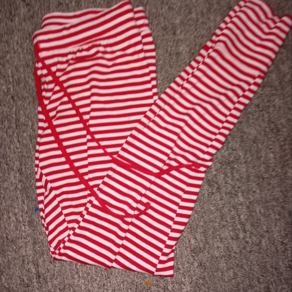 Red and white striped pajama pants size small
